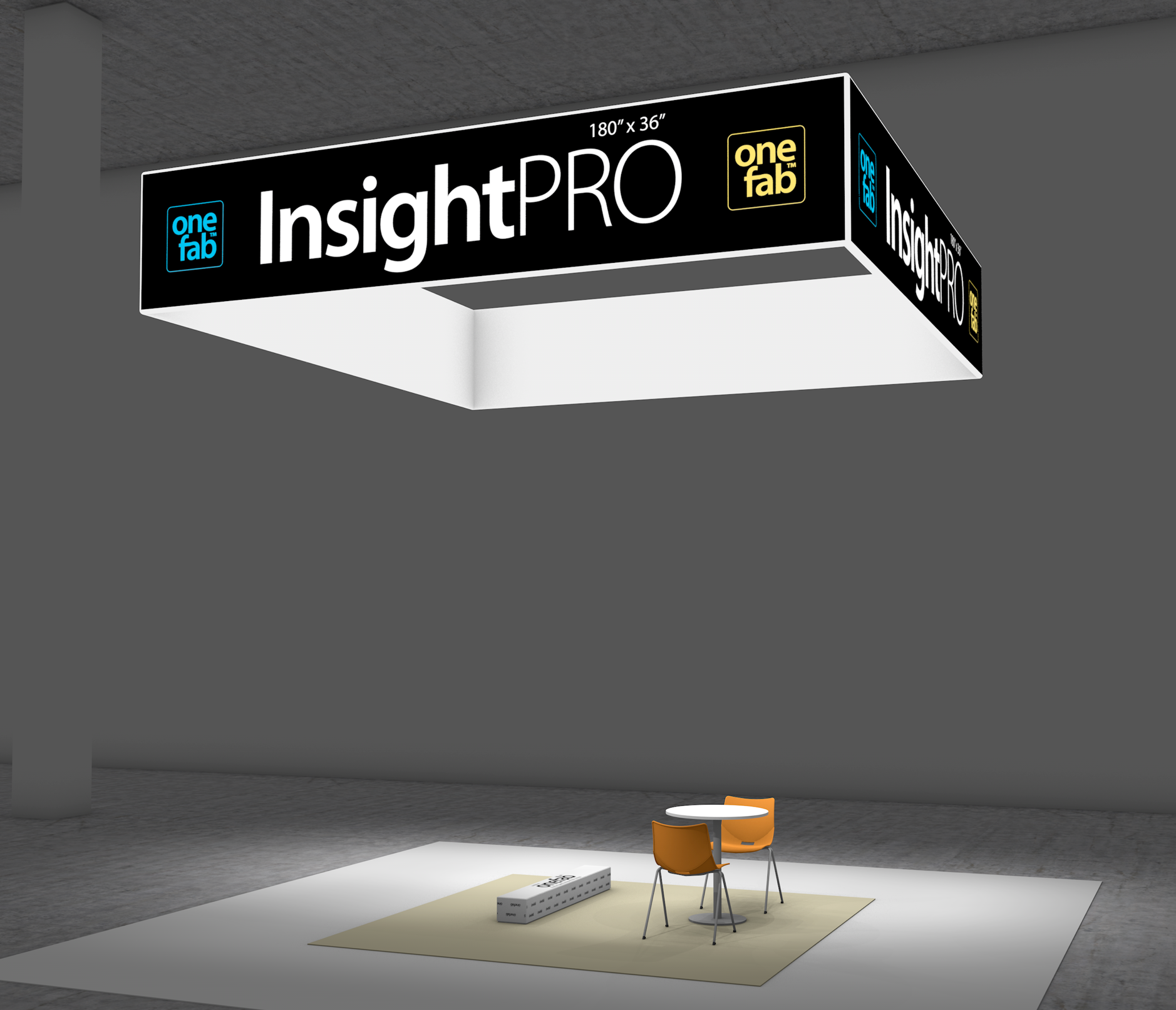 InSightPRO 4-sided Hanging Sign 15' x 3'